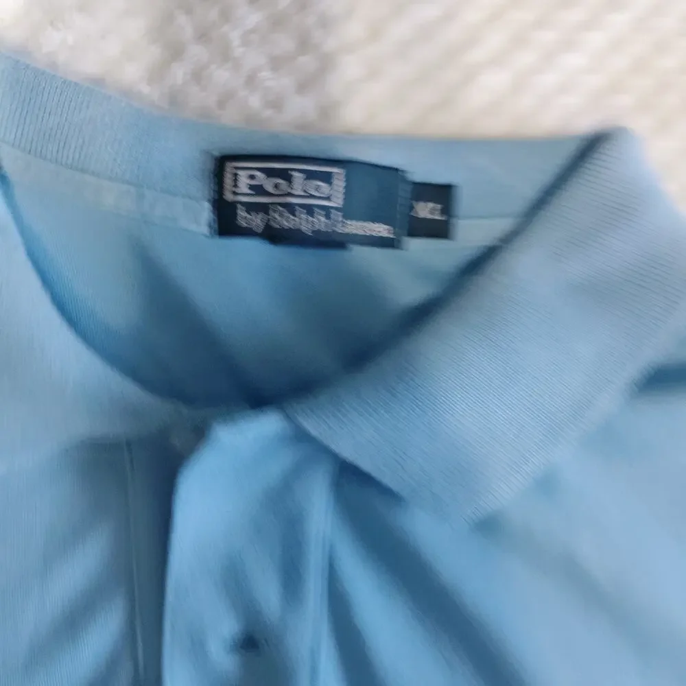 Polo Ralph Lauren Soft Touch Light Blue Polo Shirt XL with Yellow Horse Logo